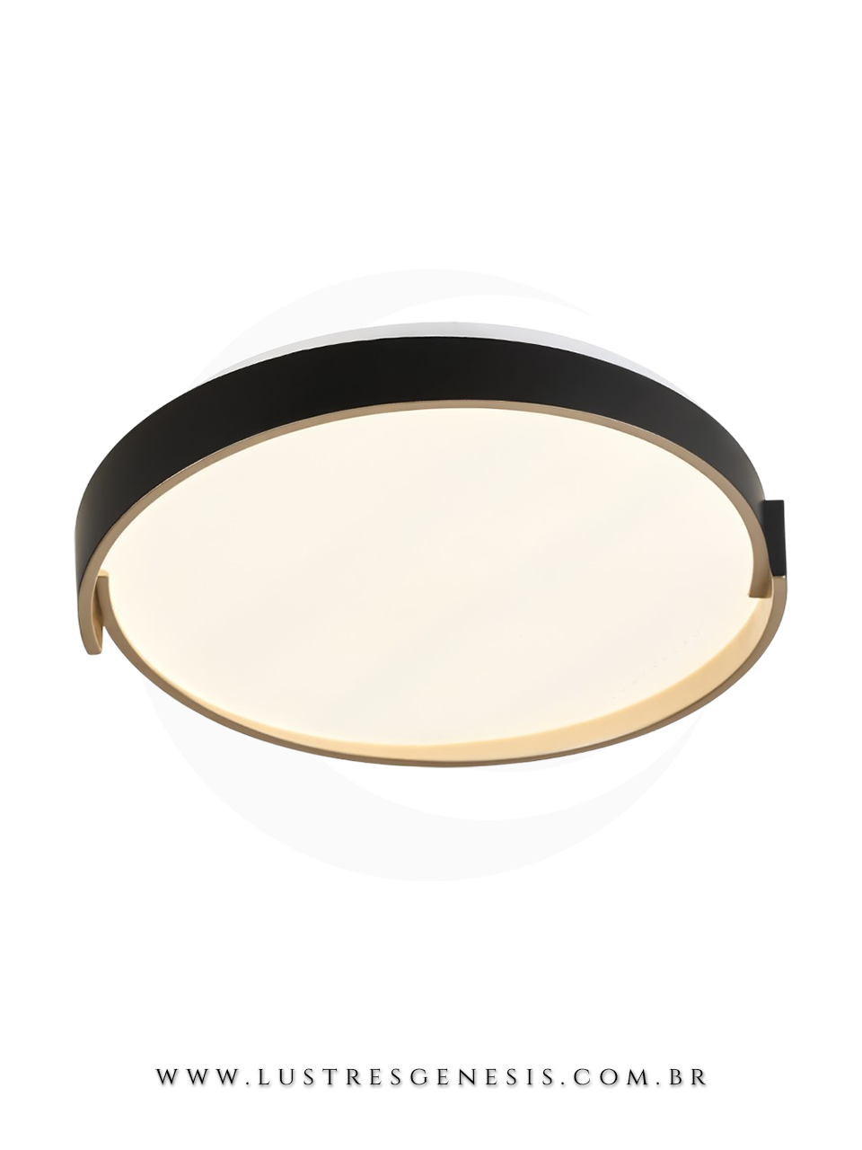 Plafon redondo Preto com LED quente, neutro e frio ideal para quartos, sala de estar, corredor, hall e escrit&oacute;rio.